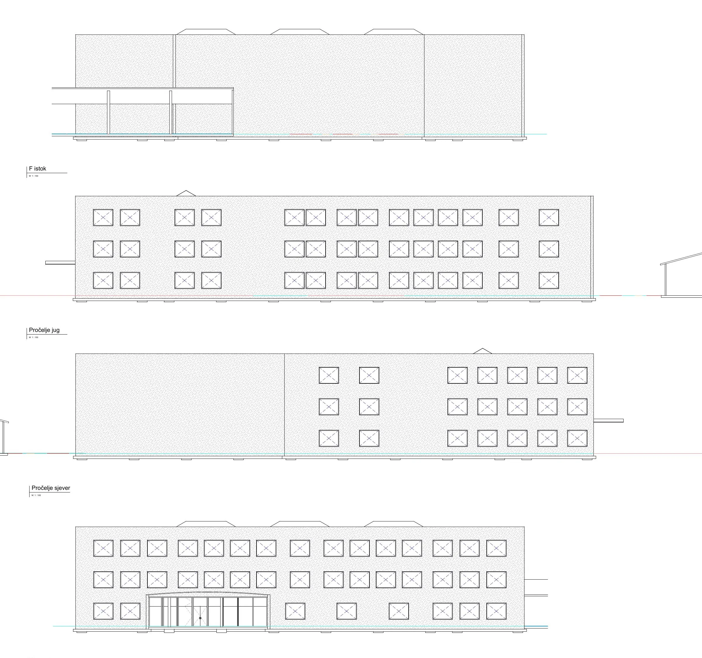 Elevations of the school BIM model