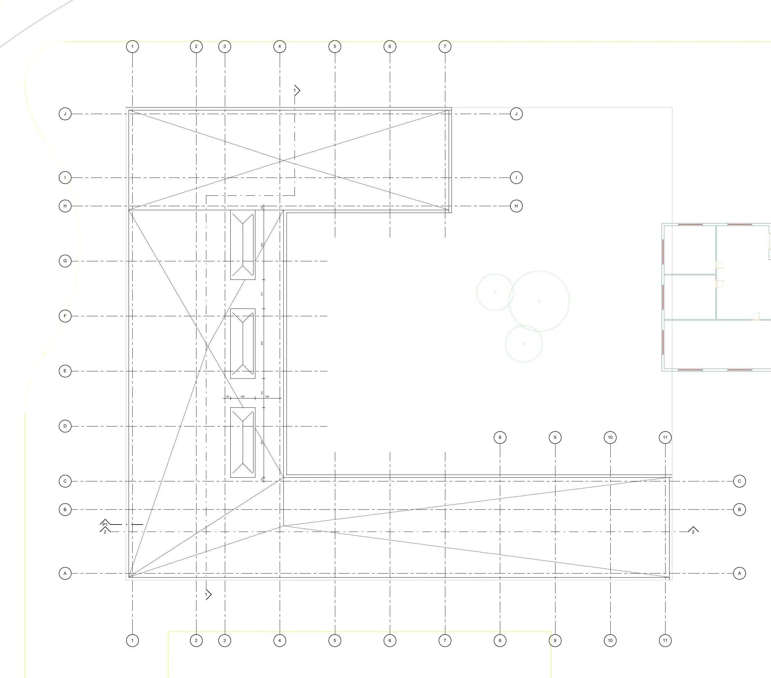 Roof plan of the school BIM model