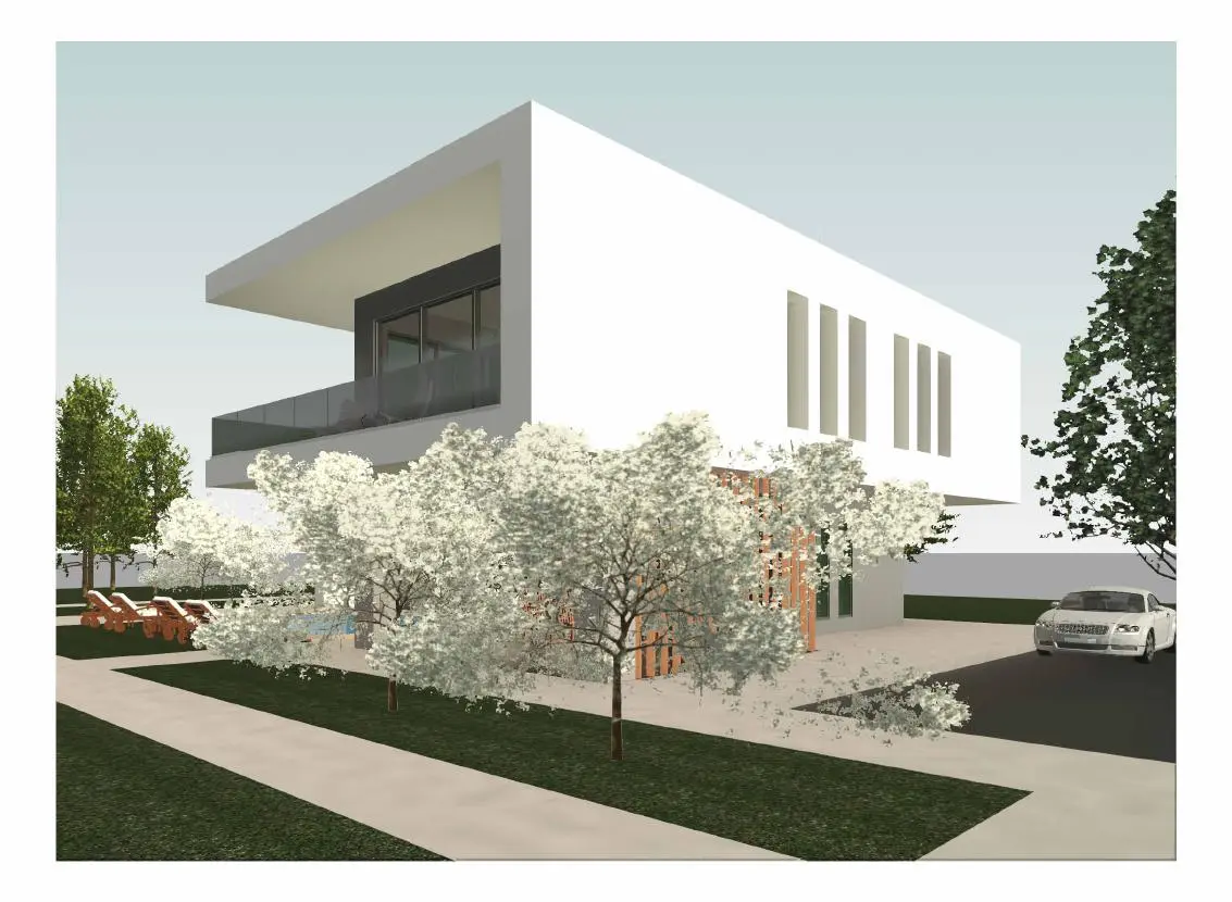Third 3D view of the contemporary villa