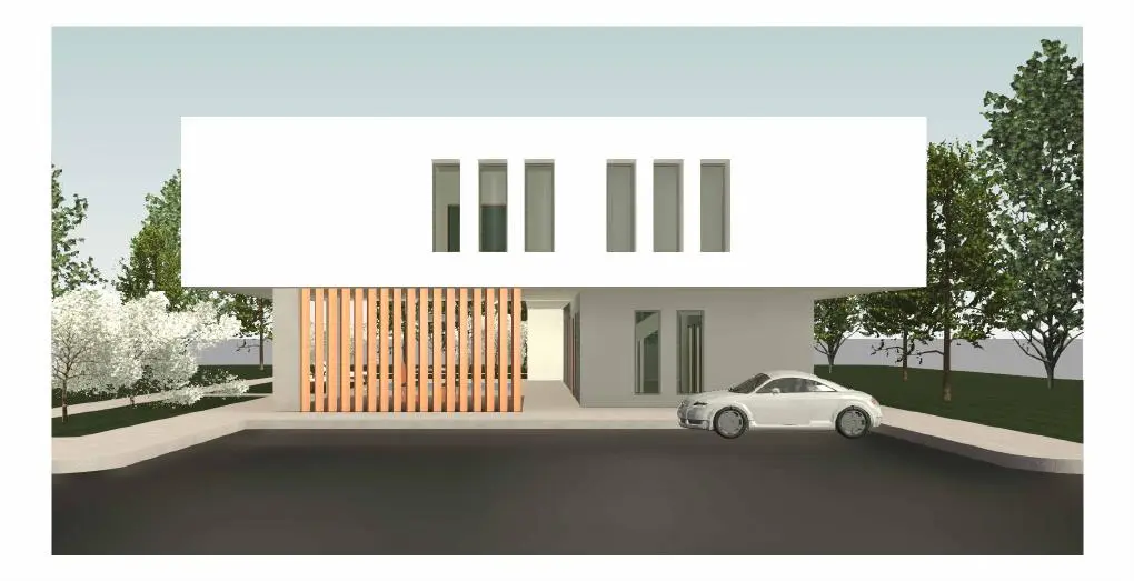 Fourth 3D view of the contemporary villa