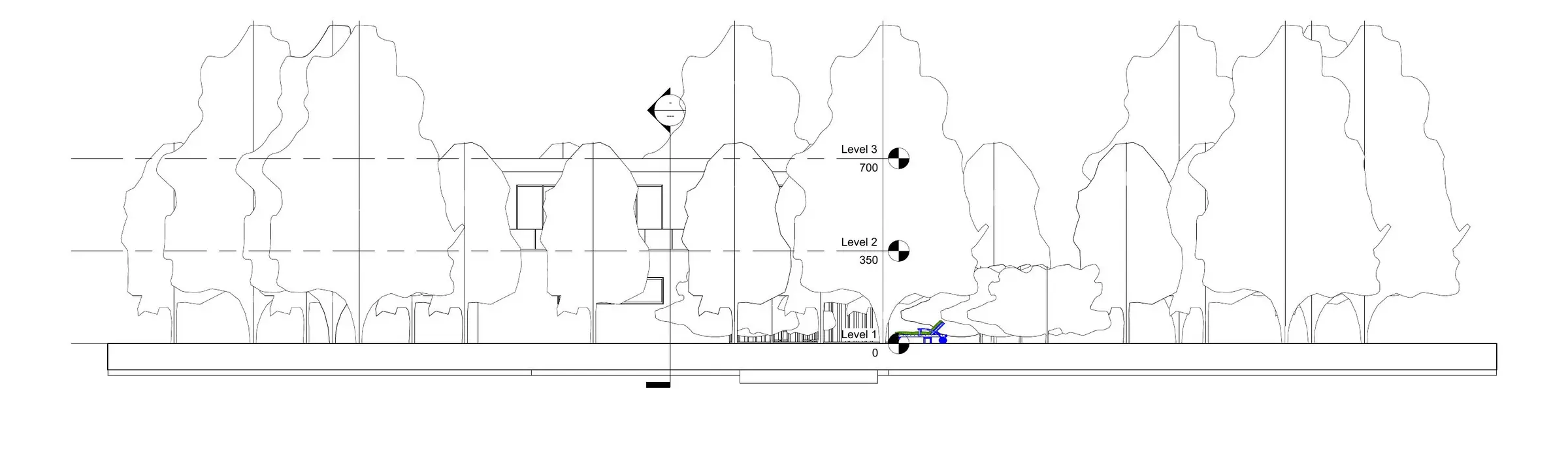 West elevation of the contemporary villa